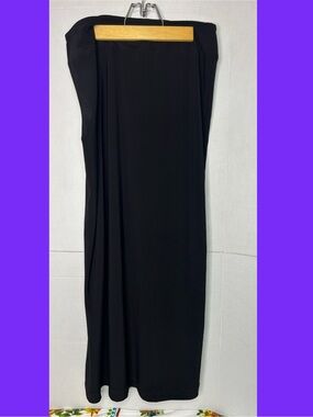 Frank Lyman Design Women’s Black Maxi Skirt Back Slit Sleek Minimalist Old Money